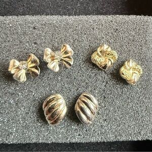 Lot of 3 Goldtone Post Earrings